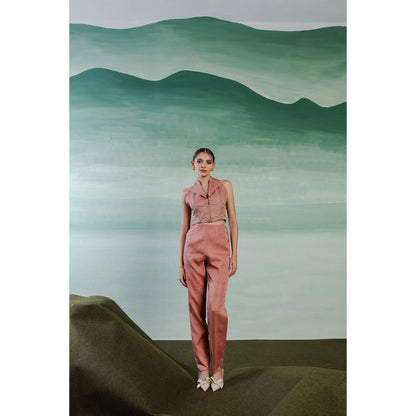 Orthodox Peach Aurelian Elegance Cropped Jacket