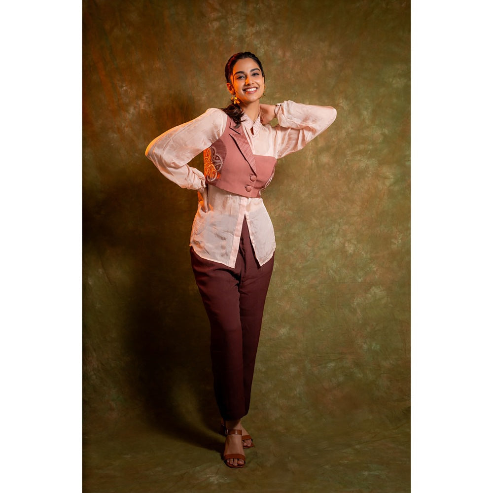 Orthodox Peach Imperium Asymmetrical Cropped Jacket