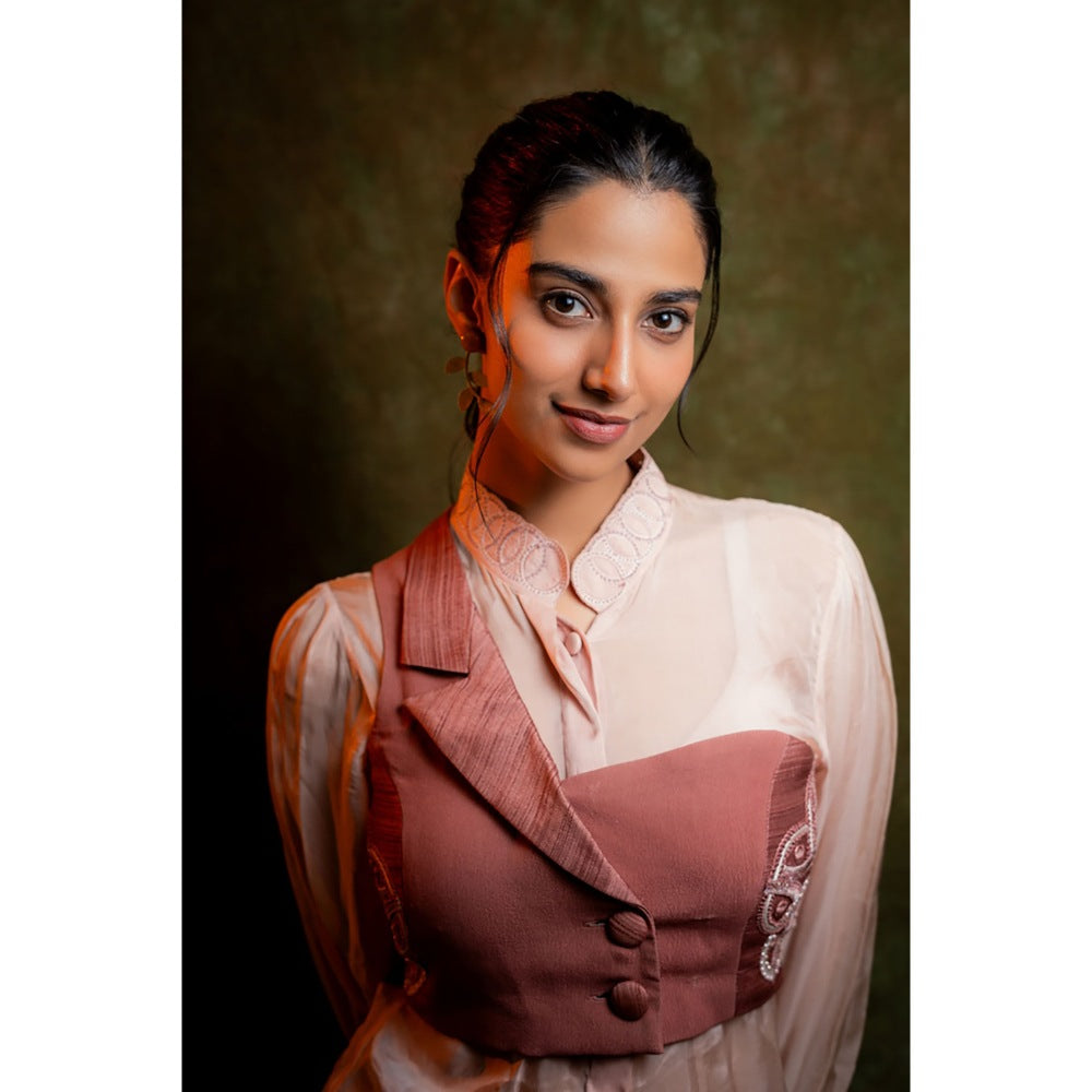 Orthodox Peach Imperium Asymmetrical Cropped Jacket