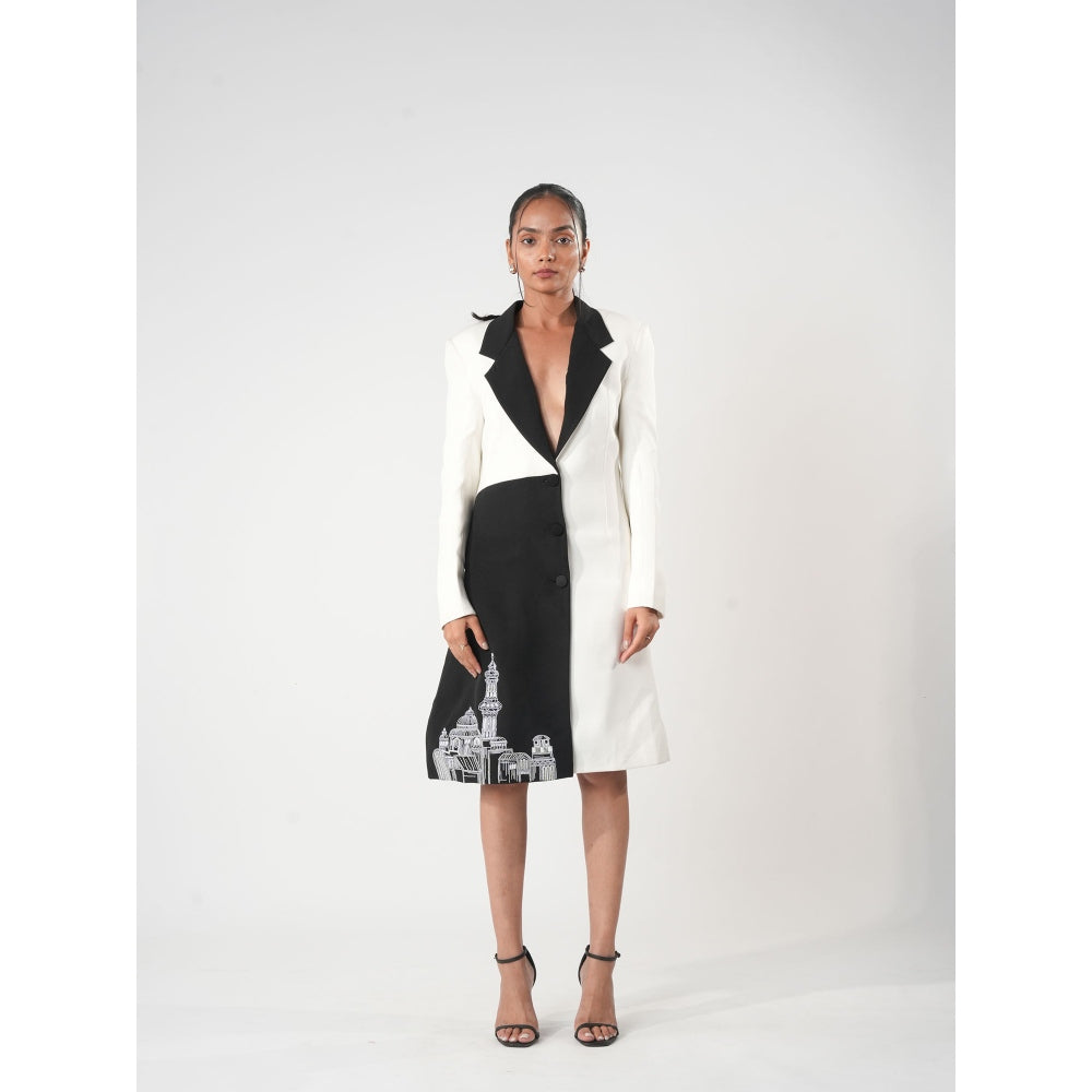 Orthodox White Blazer Midi Dress