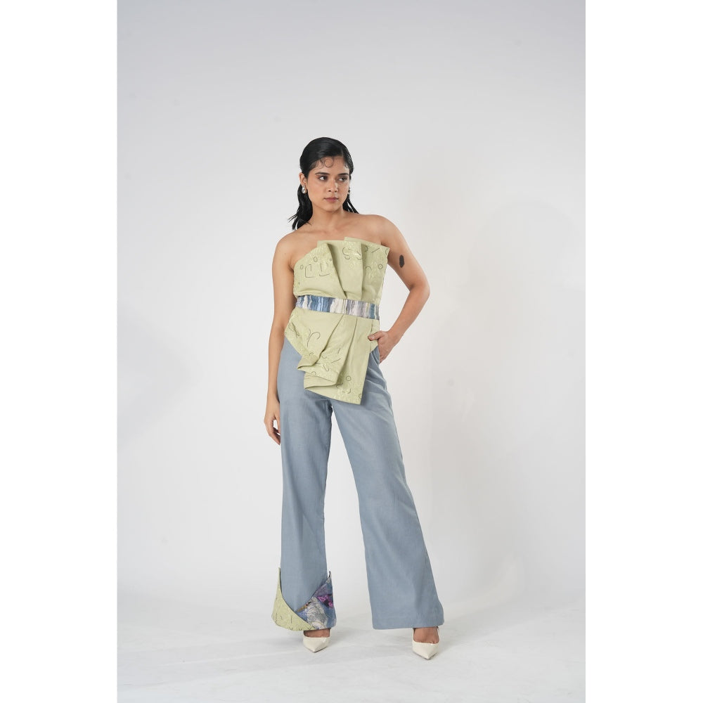 Orthodox Blue Hemp & Bamboo Trousers with Warli Motifs