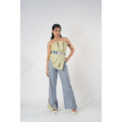 Orthodox Blue Hemp & Bamboo Trousers with Warli Motifs