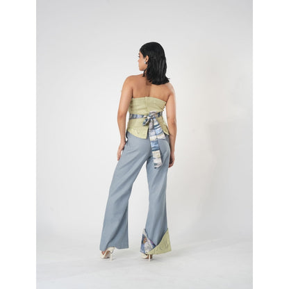 Orthodox Blue Hemp & Bamboo Trousers with Warli Motifs