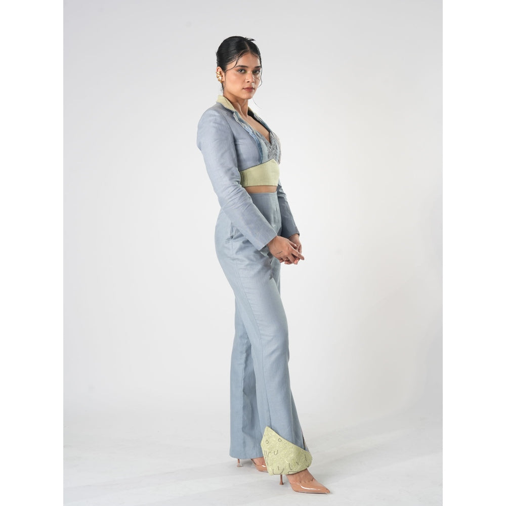 Orthodox Blue Hemp & Bamboo Trousers with Warli Motifs