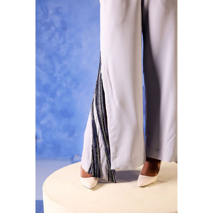 Orthodox Blue Rose Quartz Slit Trousers with Panel