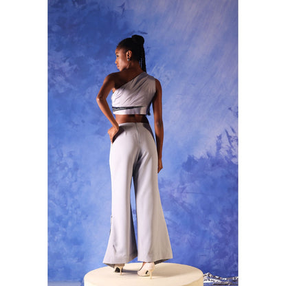 Orthodox Blue Rose Quartz Slit Trousers with Panel