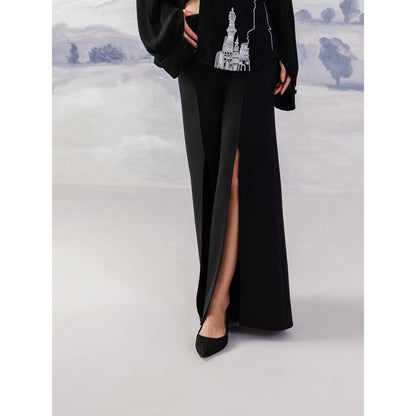 Orthodox Black Narrow Slit Trousers with Regal Sophistication