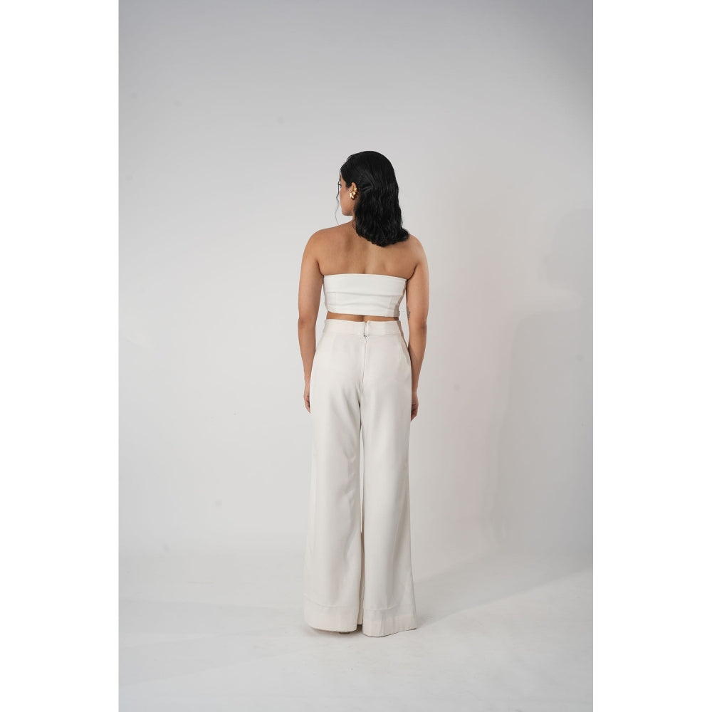 Orthodox White Aurelian Lopsided Trousers with Ancient Charm
