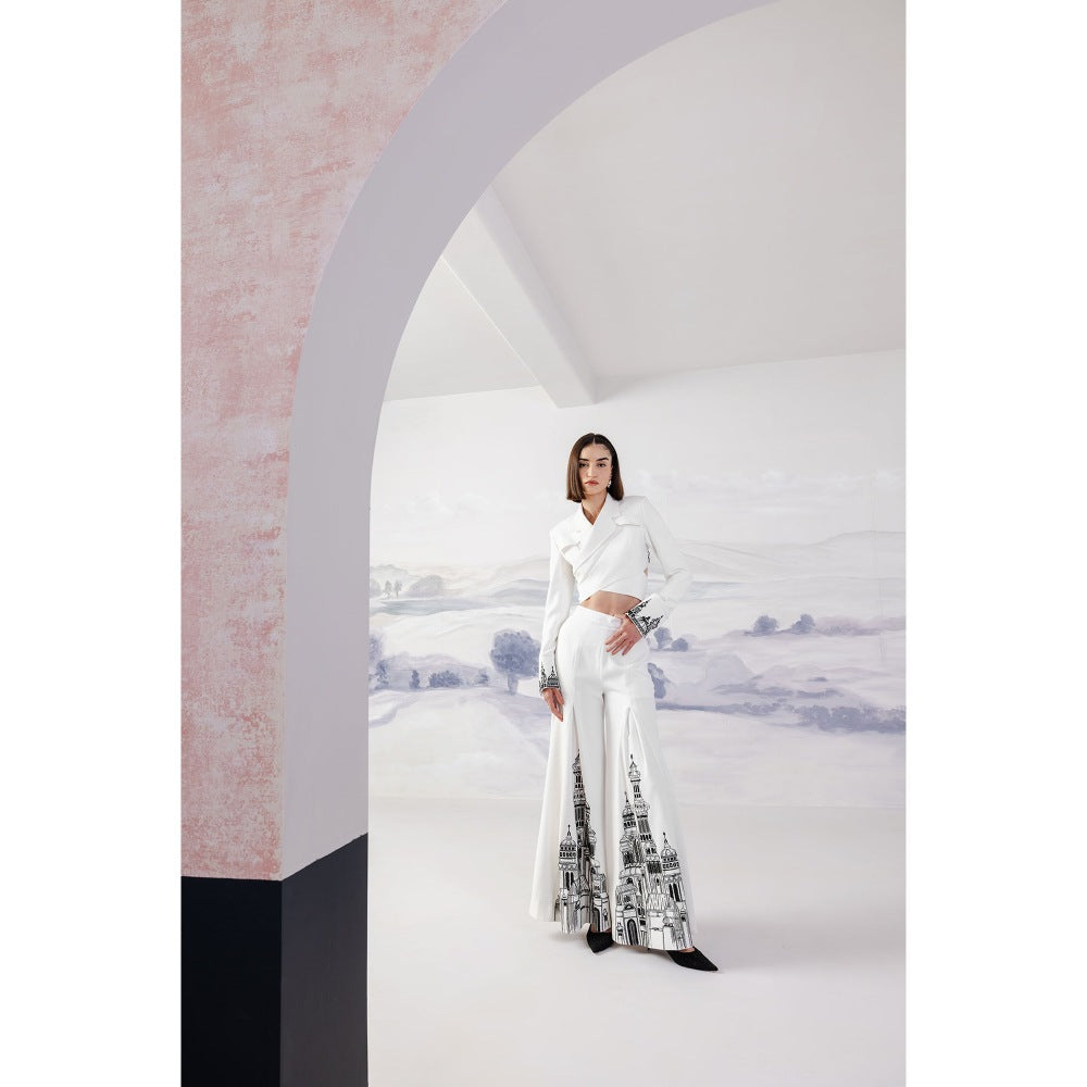 Orthodox White Elegant Pleated Trousers