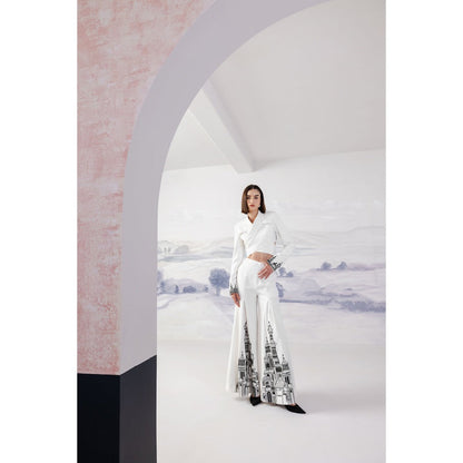 Orthodox White Elegant Pleated Trousers