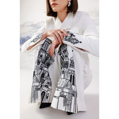 Orthodox White Elegant Pleated Trousers