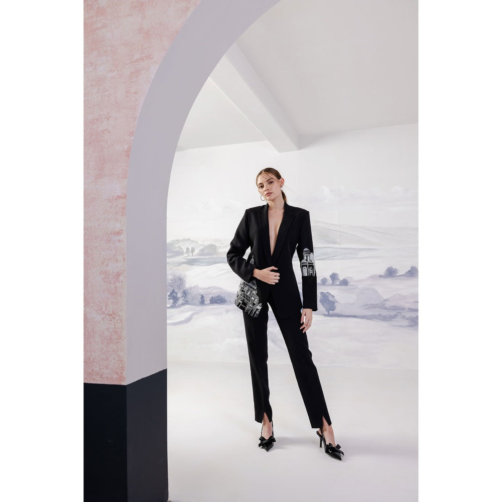 Orthodox Black Romanesque Straight Fit Elegance Pant