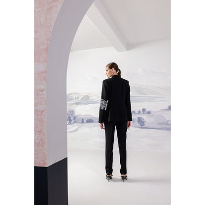 Orthodox Black Romanesque Straight Fit Elegance Pant