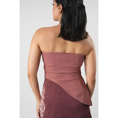 Orthodox Peach An Asymmetrical Corset Top