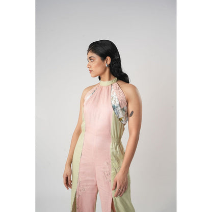 Orthodox Multi-Colour Warli-Inspired Halter Neck Jumpsuit