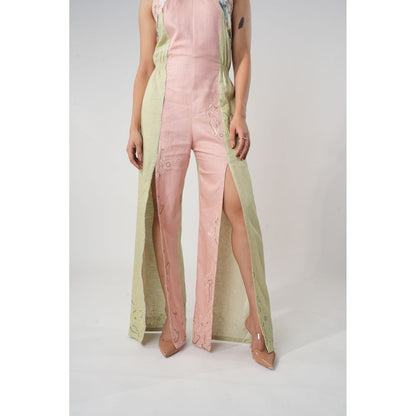 Orthodox Multi-Colour Warli-Inspired Halter Neck Jumpsuit