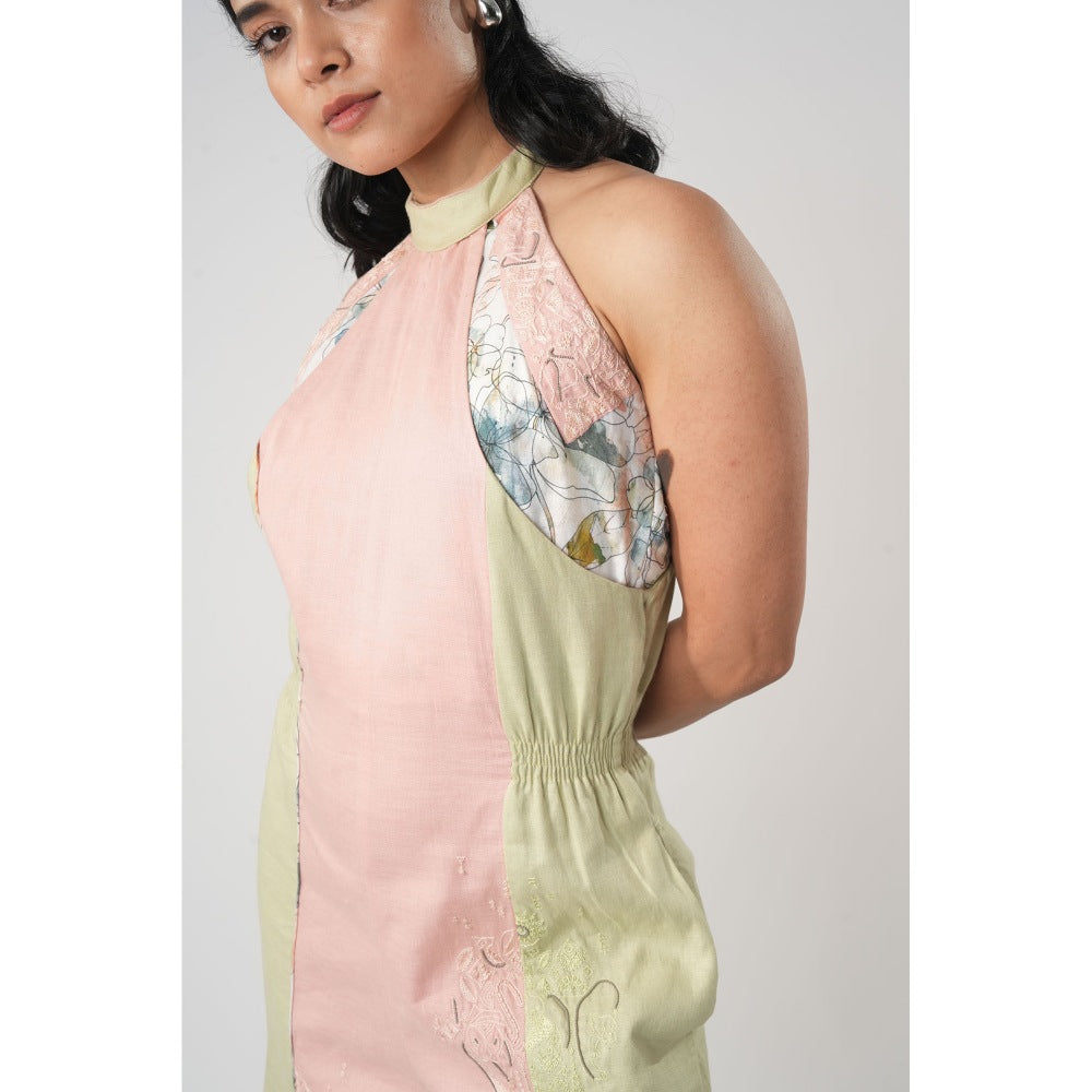 Orthodox Multi-Colour Warli-Inspired Halter Neck Jumpsuit