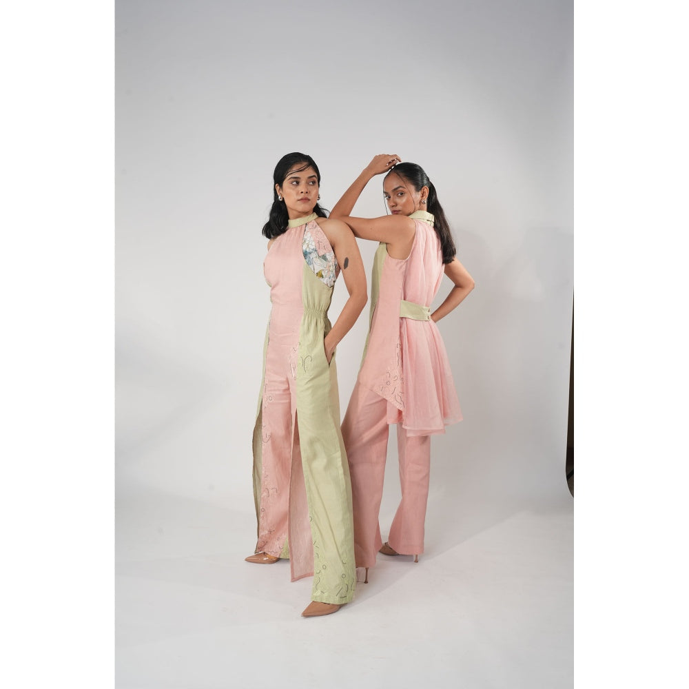 Orthodox Multi-Colour Warli-Inspired Halter Neck Jumpsuit