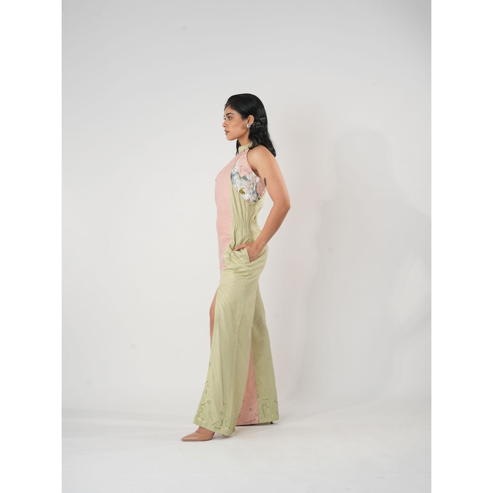 Orthodox Multi-Colour Warli-Inspired Halter Neck Jumpsuit