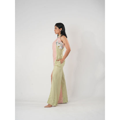 Orthodox Multi-Colour Warli-Inspired Halter Neck Jumpsuit