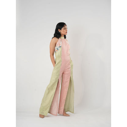 Orthodox Multi-Colour Warli-Inspired Halter Neck Jumpsuit