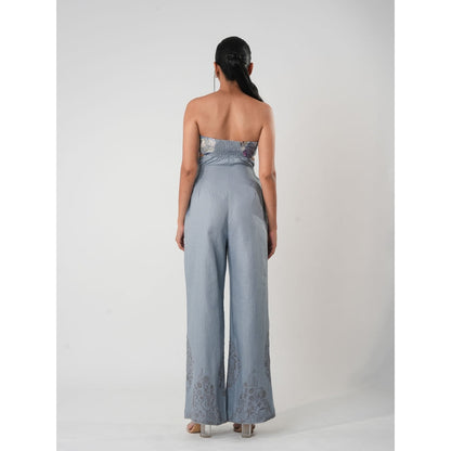Orthodox Blue Warli Thigh Slits Jumpsuit