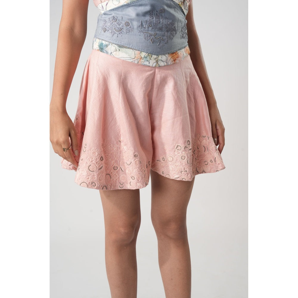 Orthodox Pink Whimsy Playsuit with Embroidery