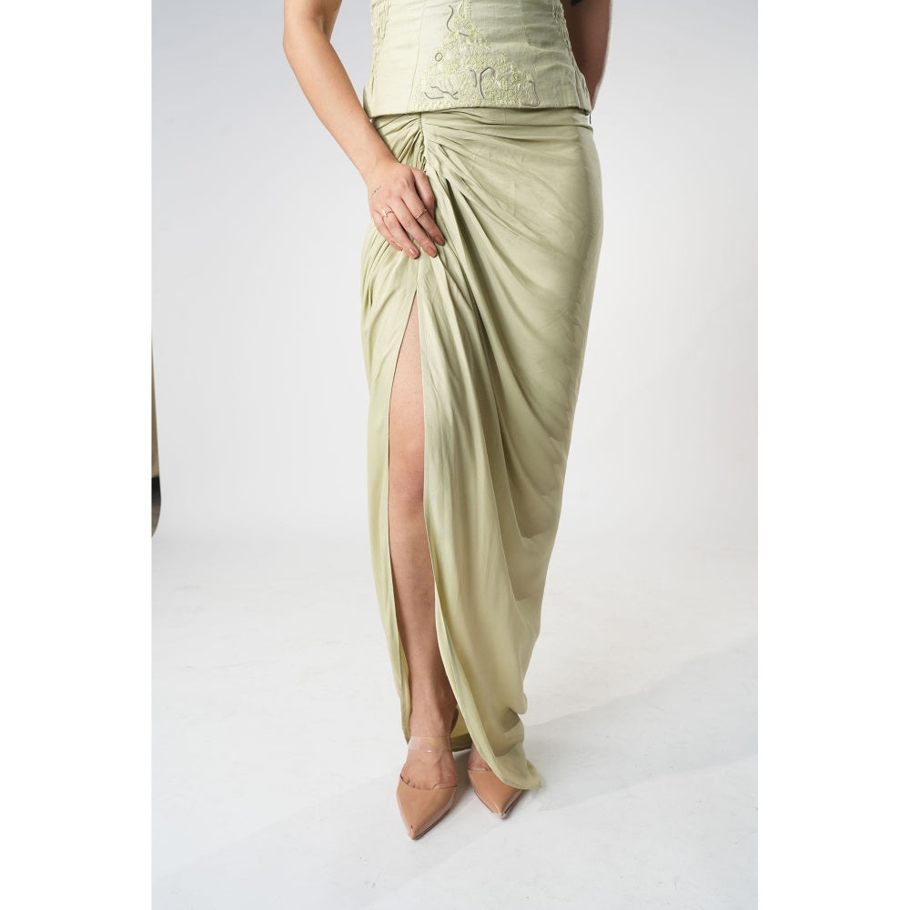 Orthodox Green Eco-Friendly Maxi Skirt with Side Slit