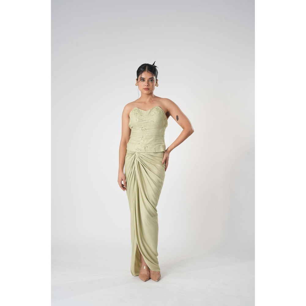 Orthodox Green Eco-Friendly Maxi Skirt with Side Slit