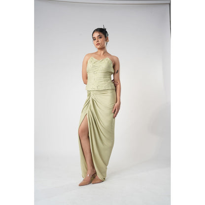 Orthodox Green Eco-Friendly Maxi Skirt with Side Slit