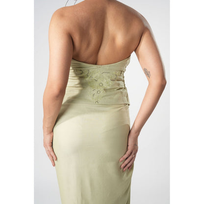 Orthodox Green Eco-Friendly Maxi Skirt with Side Slit