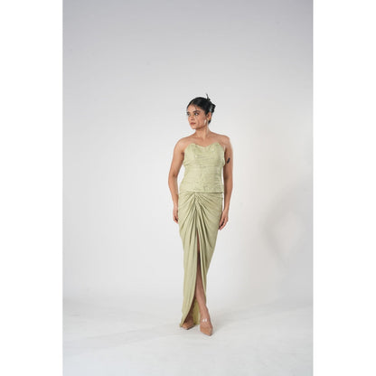 Orthodox Green Eco-Friendly Maxi Skirt with Side Slit