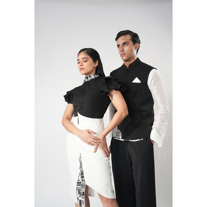 Orthodox White Imperial Skirt with Asymmetrical Hem