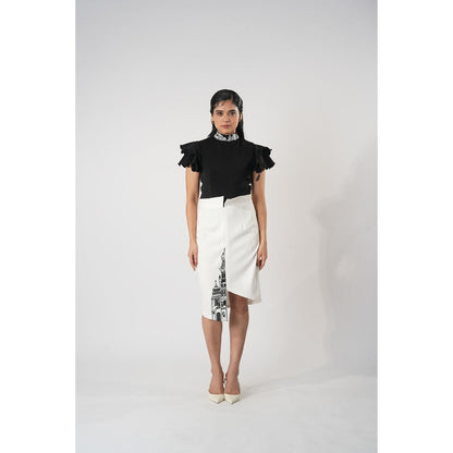Orthodox White Imperial Skirt with Asymmetrical Hem