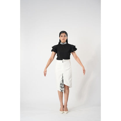 Orthodox White Imperial Skirt with Asymmetrical Hem