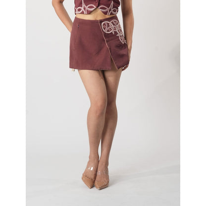 Orthodox Wine Venusian Drapery Wrap Skirt Of Elegance