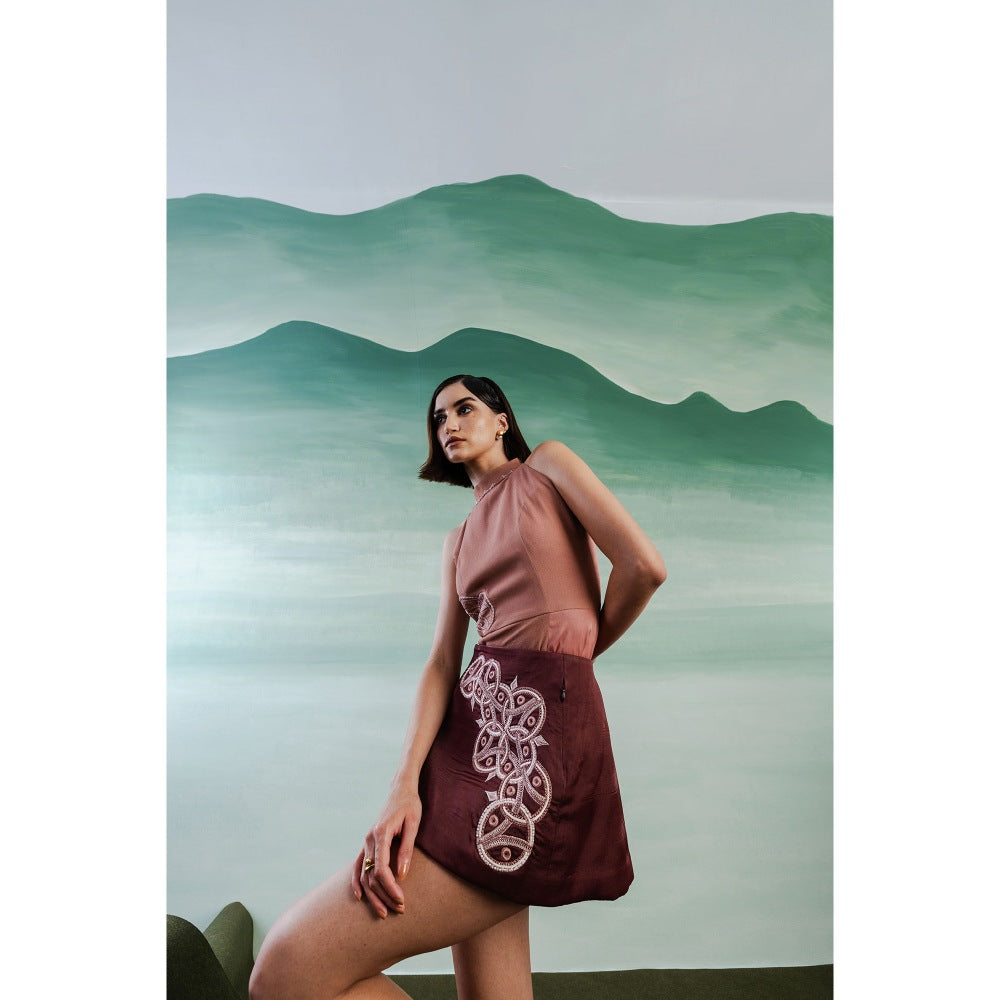 Orthodox Wine Venusian Drapery Wrap Skirt Of Elegance