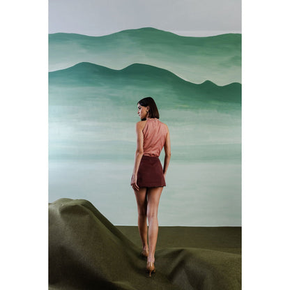 Orthodox Wine Venusian Drapery Wrap Skirt Of Elegance