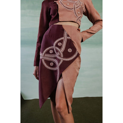 Orthodox Wine Aurelia Leanza Slit Skirt with Embroidery