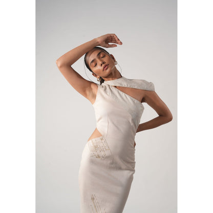 Orthodox Ivory Sleek Denim Dress