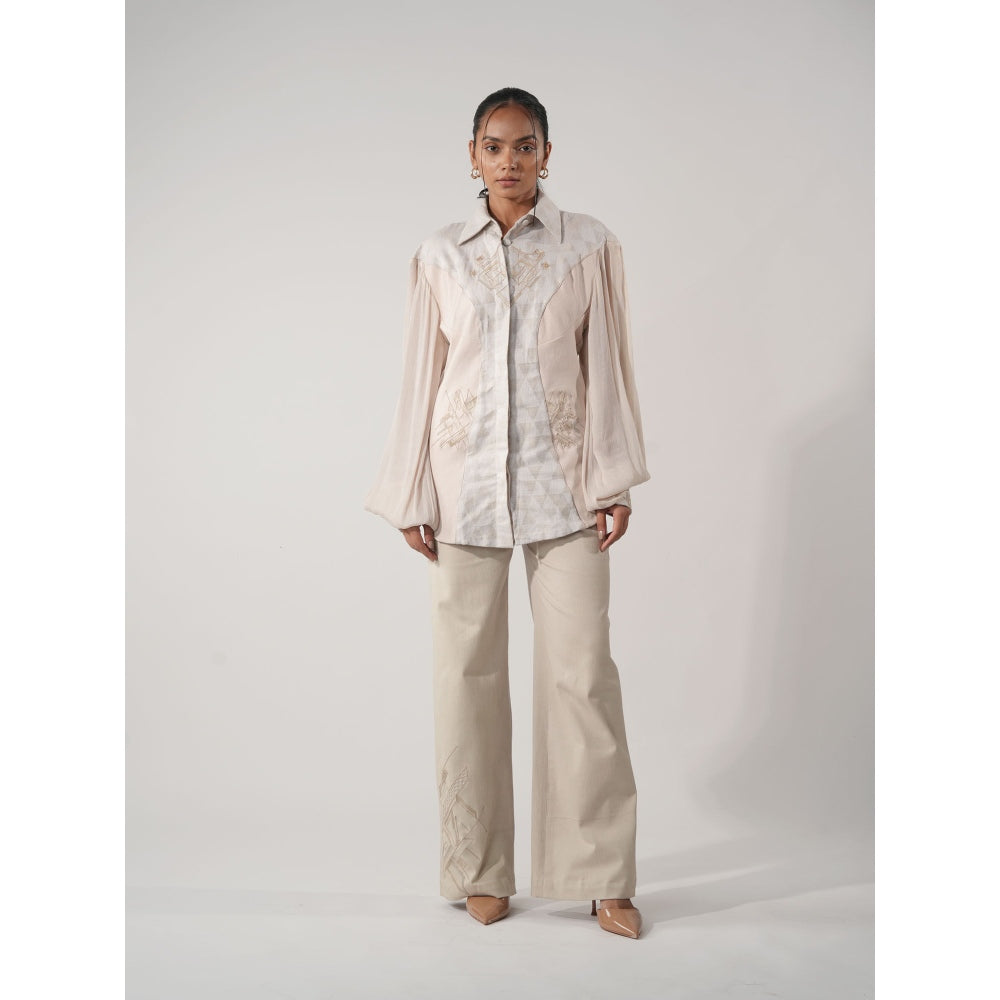 Orthodox Ivory Triangle Print Hemp Shirt