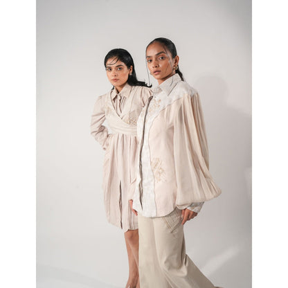 Orthodox Ivory Triangle Print Hemp Shirt