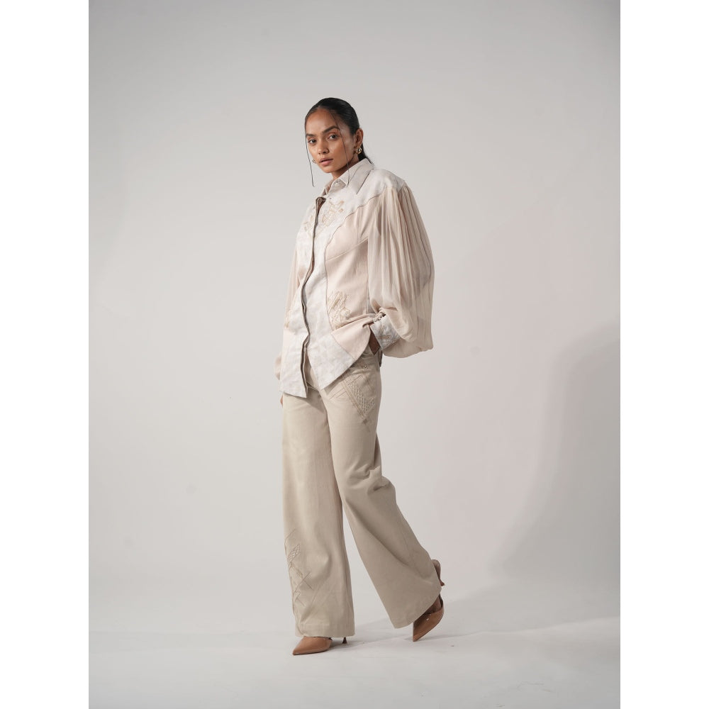 Orthodox Ivory Triangle Print Hemp Shirt