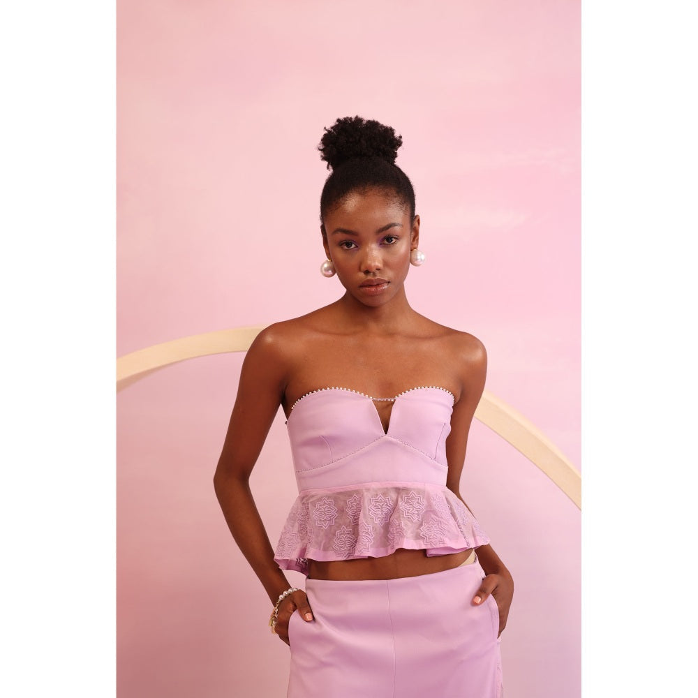 Orthodox Lavender Blossom Aura Peplum Crop Top