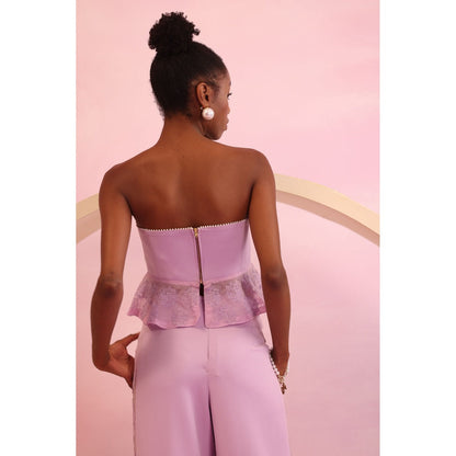 Orthodox Lavender Blossom Aura Peplum Crop Top