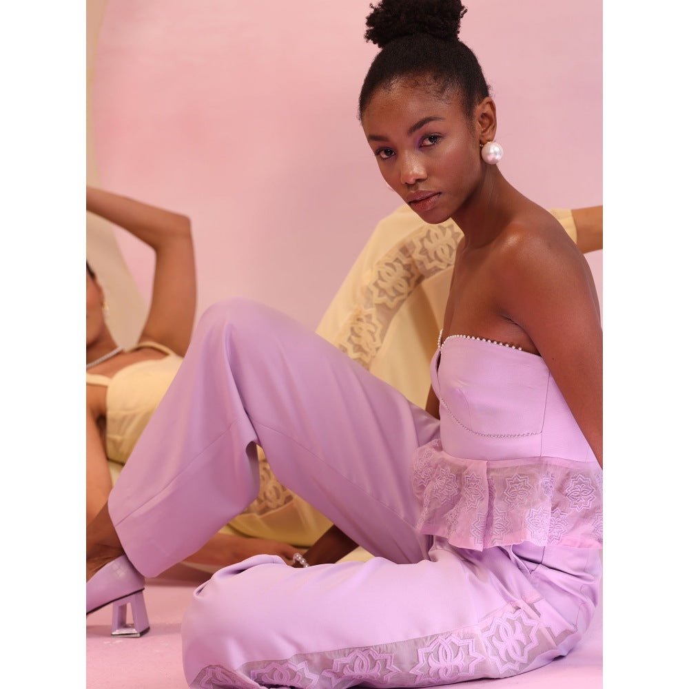 Orthodox Lavender Blossom Aura Peplum Crop Top