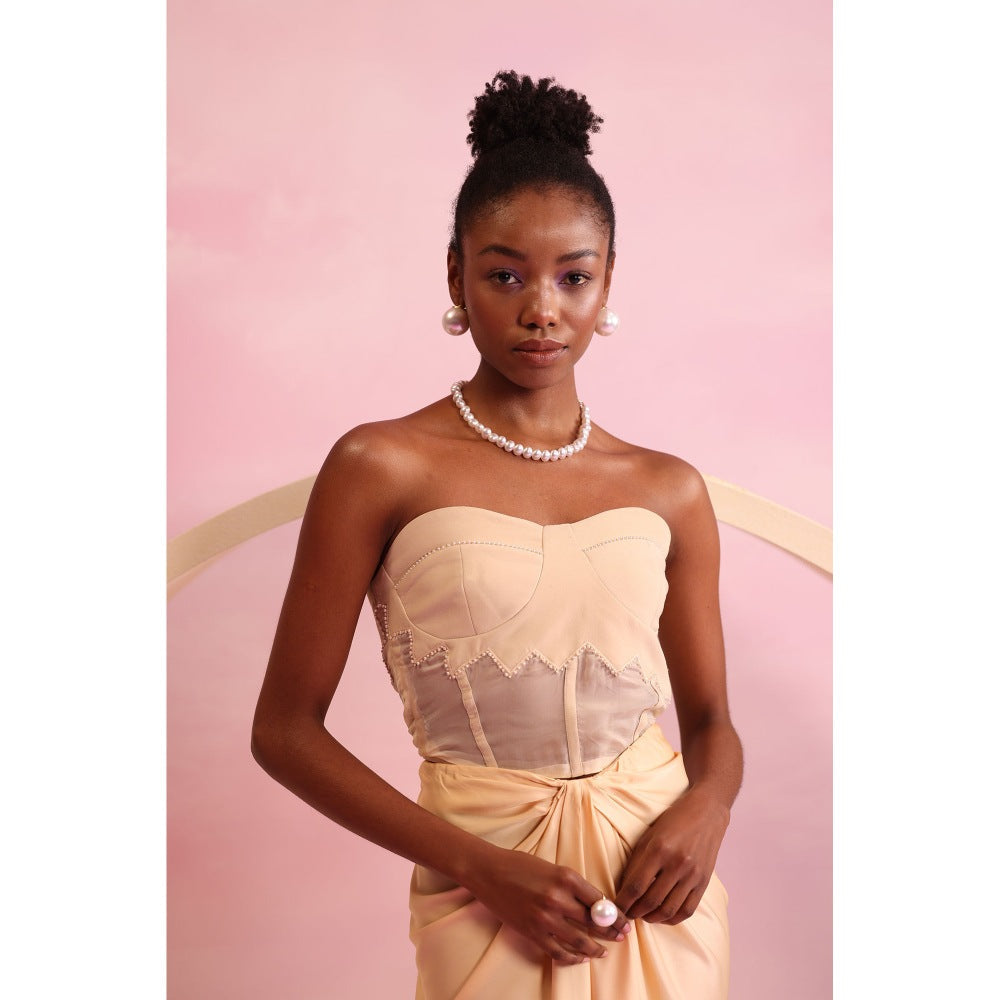 Orthodox Cream Blossom Edge Corset Top