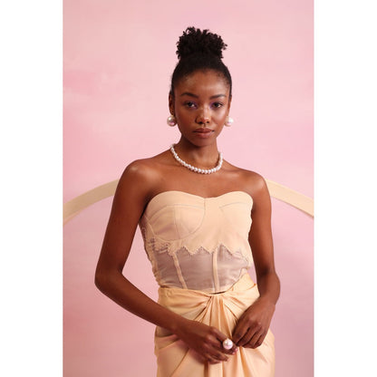 Orthodox Cream Blossom Edge Corset Top