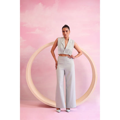 Orthodox Grey Mystic Mesh Notch Lapel Vest Top