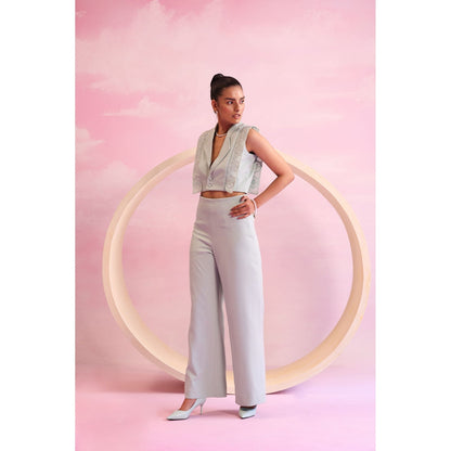 Orthodox Grey Mystic Mesh Notch Lapel Vest Top